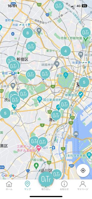 OiTr設置箇所が地図でわかる