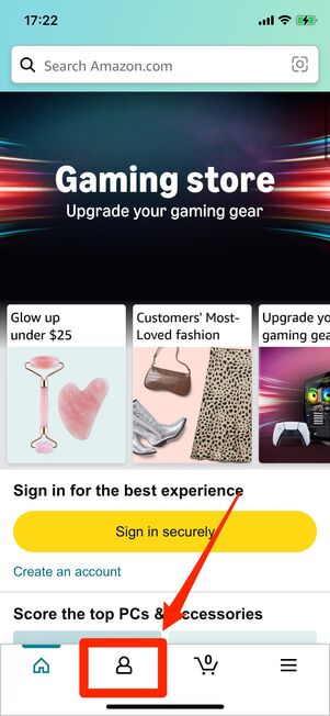 Amazonにログインする