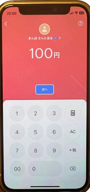 送金額を入力