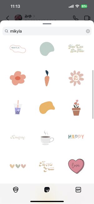 「mikyla」淡い色合いのハートやお花など