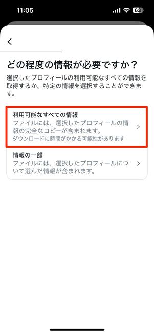 データの作成が開始される
