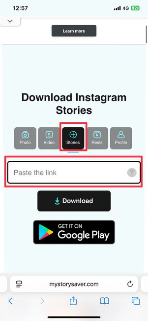 他の種類の投稿を見たいときは、タブを切り替えてもう一度ユーザー名を入力する