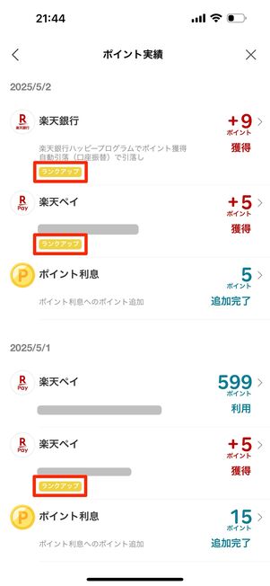 日頃から複数の楽天サービスを使うと、ポイント獲得数や回数が増えやすい