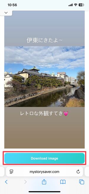 [Download Image]をタップ