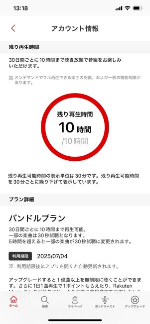 楽天ミュージック バンドルプラン