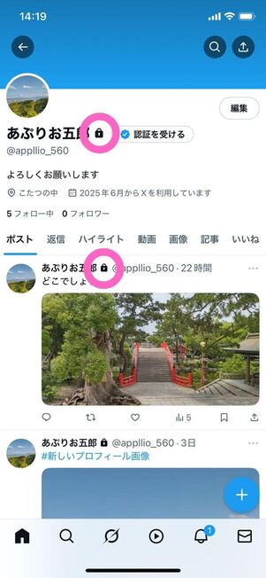 Xプロフィール