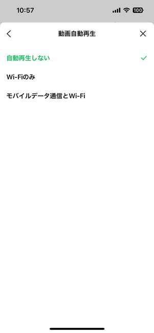 動画の自動再生をオフにする