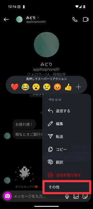 「その他」を選択