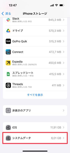 システムデータ