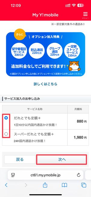 通話オプションを選択する