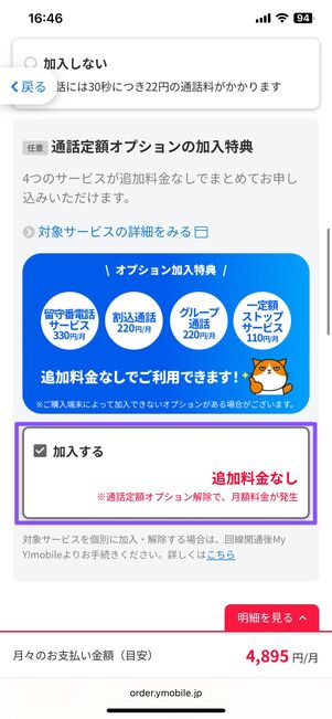 通話オプションを選択する