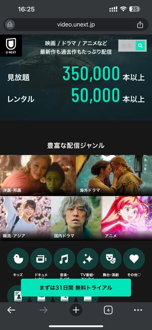 U-NEXTの特長