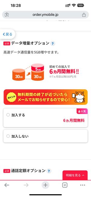 必要に応じてオプションに加入する