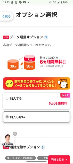必要に応じてオプションに加入する