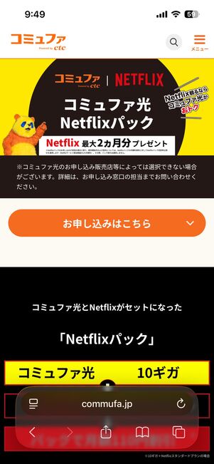 コミュファ光Netflixパック