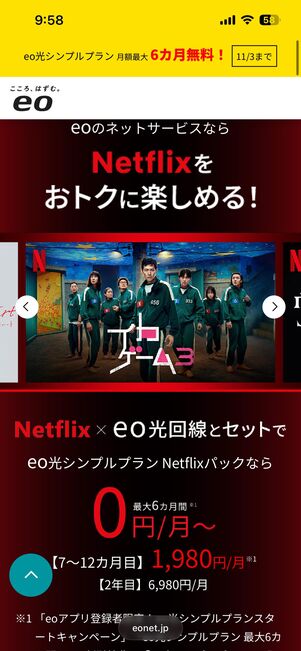 eo光シンプルプランNetflixパック