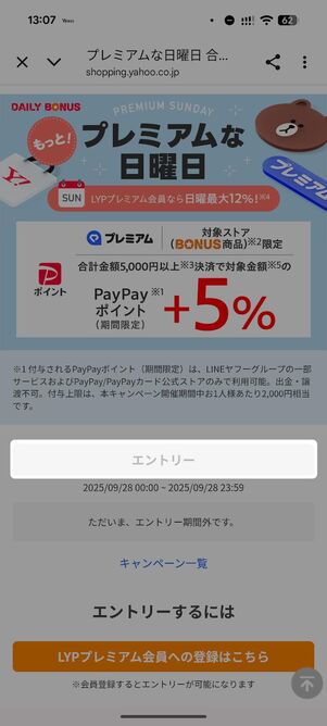 プレミアムな日曜日