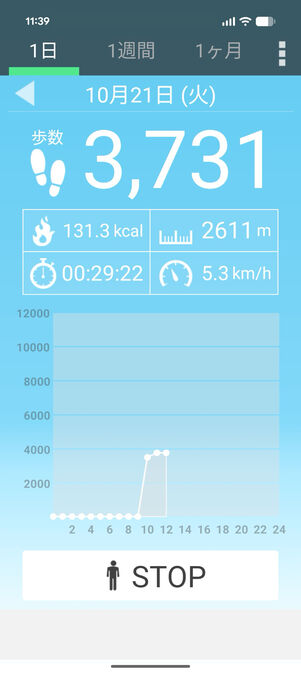 歩数計：ホーム画面