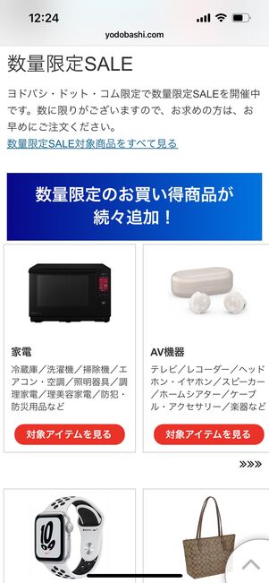 ヨドバシカメラ　数量限定セール