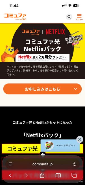 コミュファ光Netflixパック