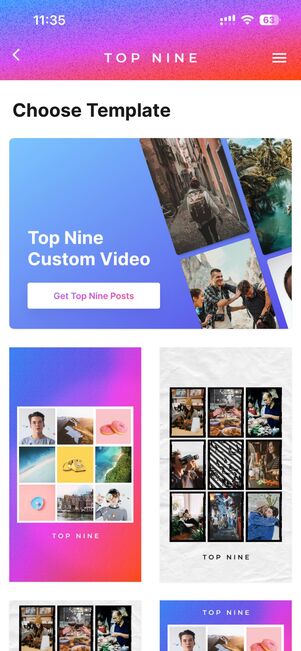 「Top Nine for Instagram 2025」は無料のテンプレートが豊富