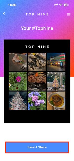 Save & Shareをタップ