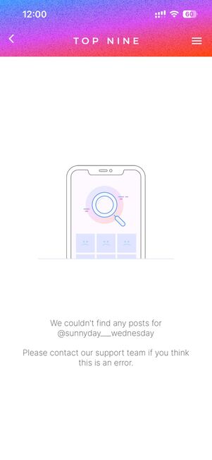 「Top Nine for Instagram 2025」は、フィード投稿のいいね数が0だと画像を作成できない