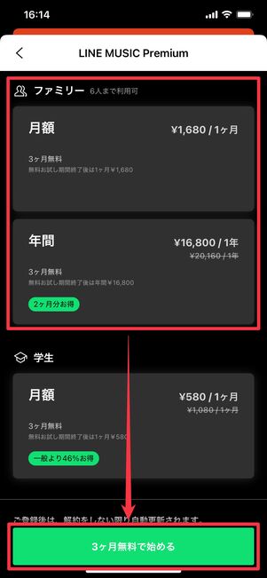 LINE MUSIC ファミリープラン