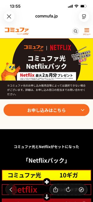 コミュファ光Netflixパック