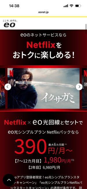 eo　eo光シンプルプラン　Netflixパック