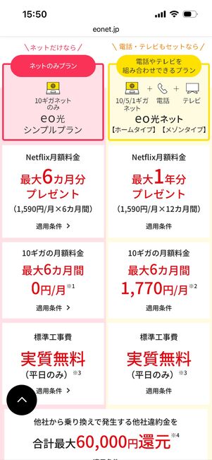 eo光シンプルプランNetflixパックスタートキャンペーン