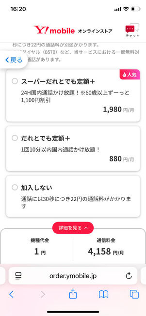 通話オプション