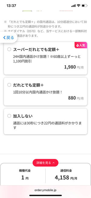 通話定額オプション