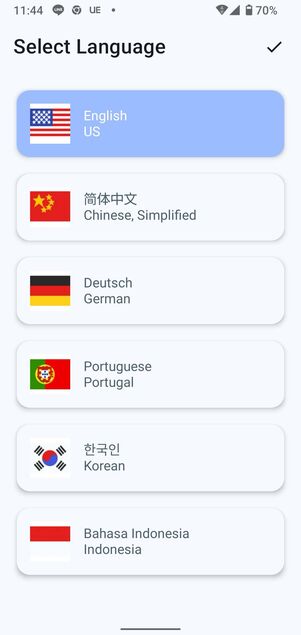 使用する言語を選ぶ