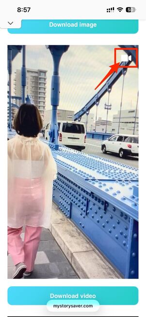 ビデオアイコンをタップすれば、動画を再生できる