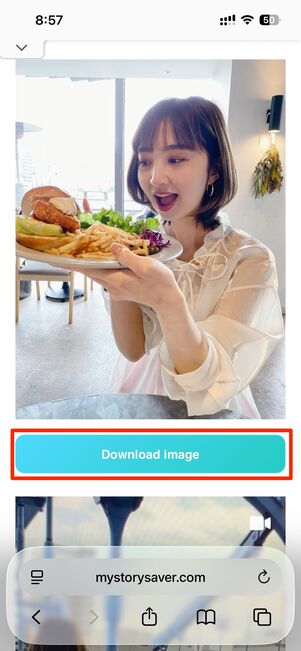 Download Imageをタップ