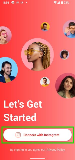 Connect with Instagaramをタップ