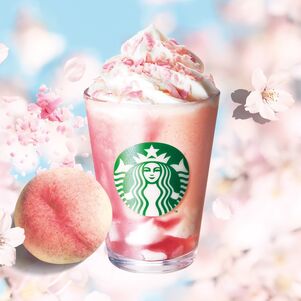 桜 咲くよ 白桃 フラペチーノ