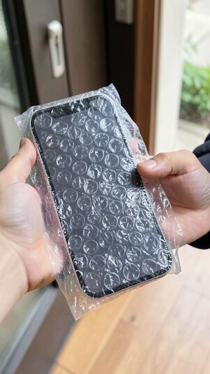 配達員に玄関先で端末を渡す