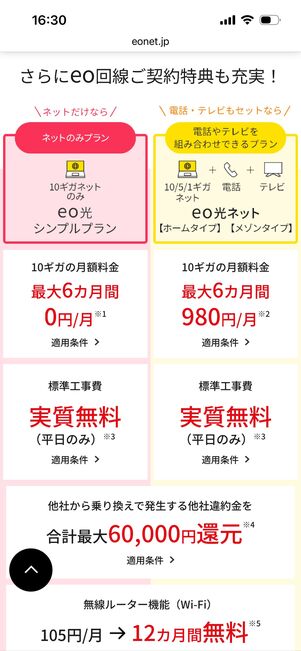 Netflix　eo回線契約