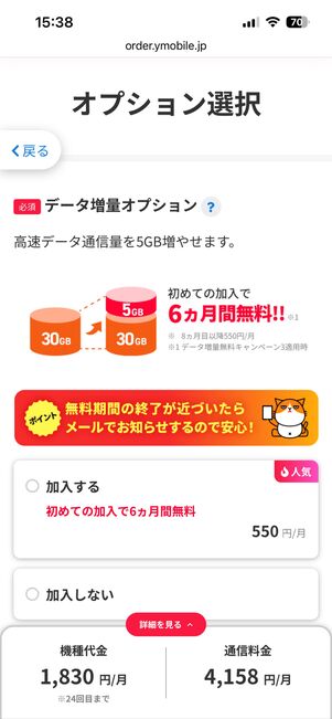 必要ならオプションに加入する