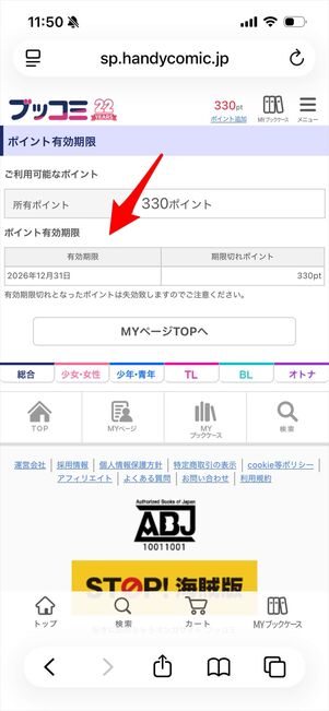 ブッコミ　ポイント　有効期限