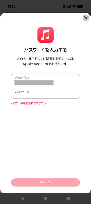 パスワード入力