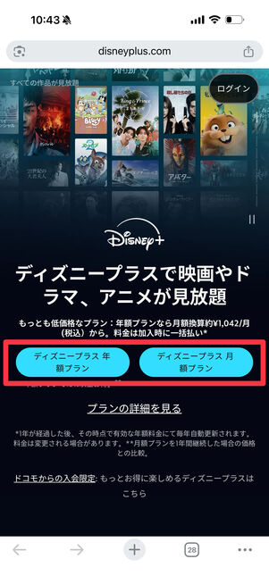 公式サイトの登録画面では「年額プラン」と「月額プラン」の2つが提示される