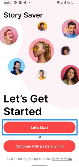 Login with Instagramをタップ