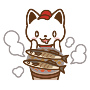 出前にゃんスタンプ～いっぱい食べる～
