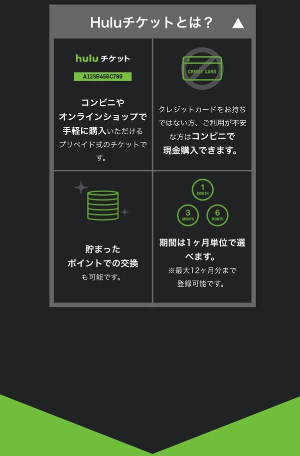 Hulu 支払い方法 Huluチケット