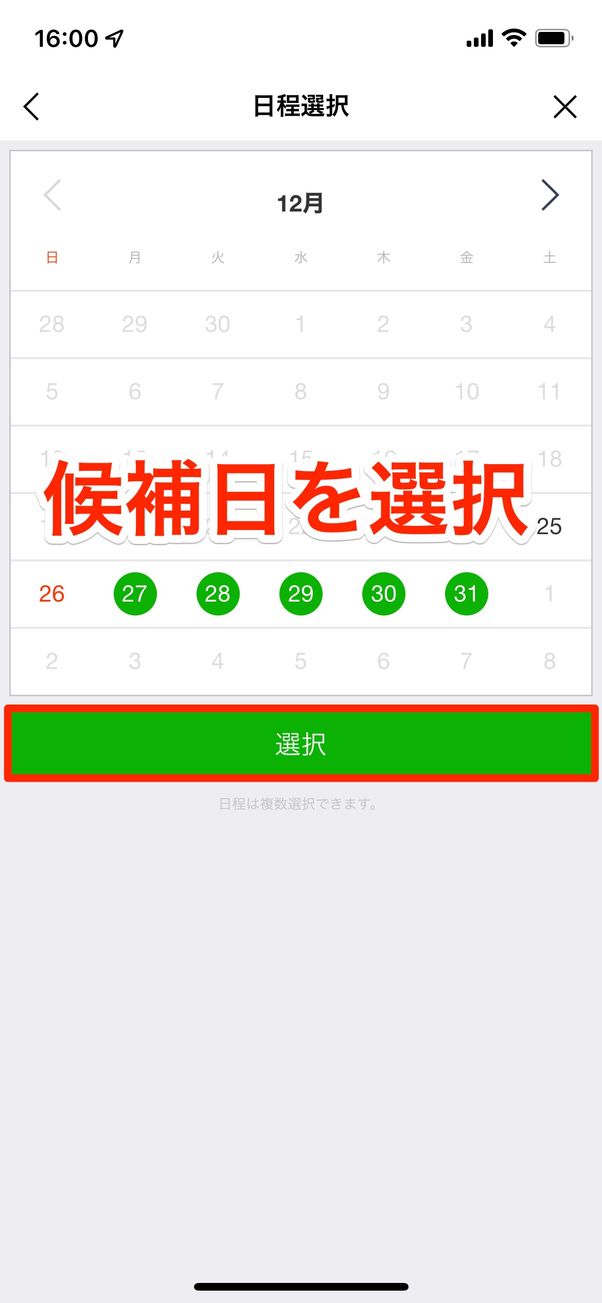 候補日を選択