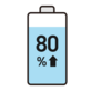 バッテリーの容量80%超え