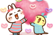 【冬】白うさぎ&インコ×LINEバイト